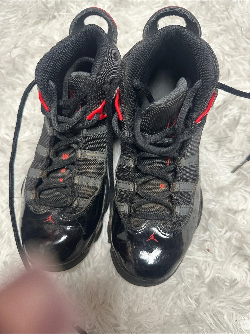 Nike Kids Black and Red High-Top Sneakers